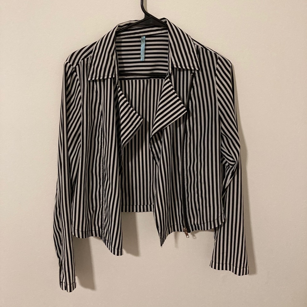 Black & White Striped Blazer